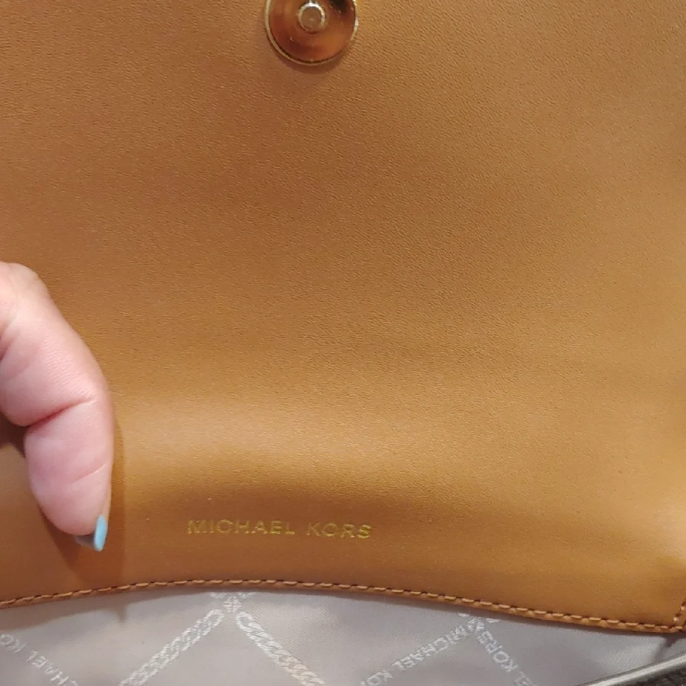Michael Kors Brown Monogram Crossbody Bag with Gold Hardware - Picture 4 of 7